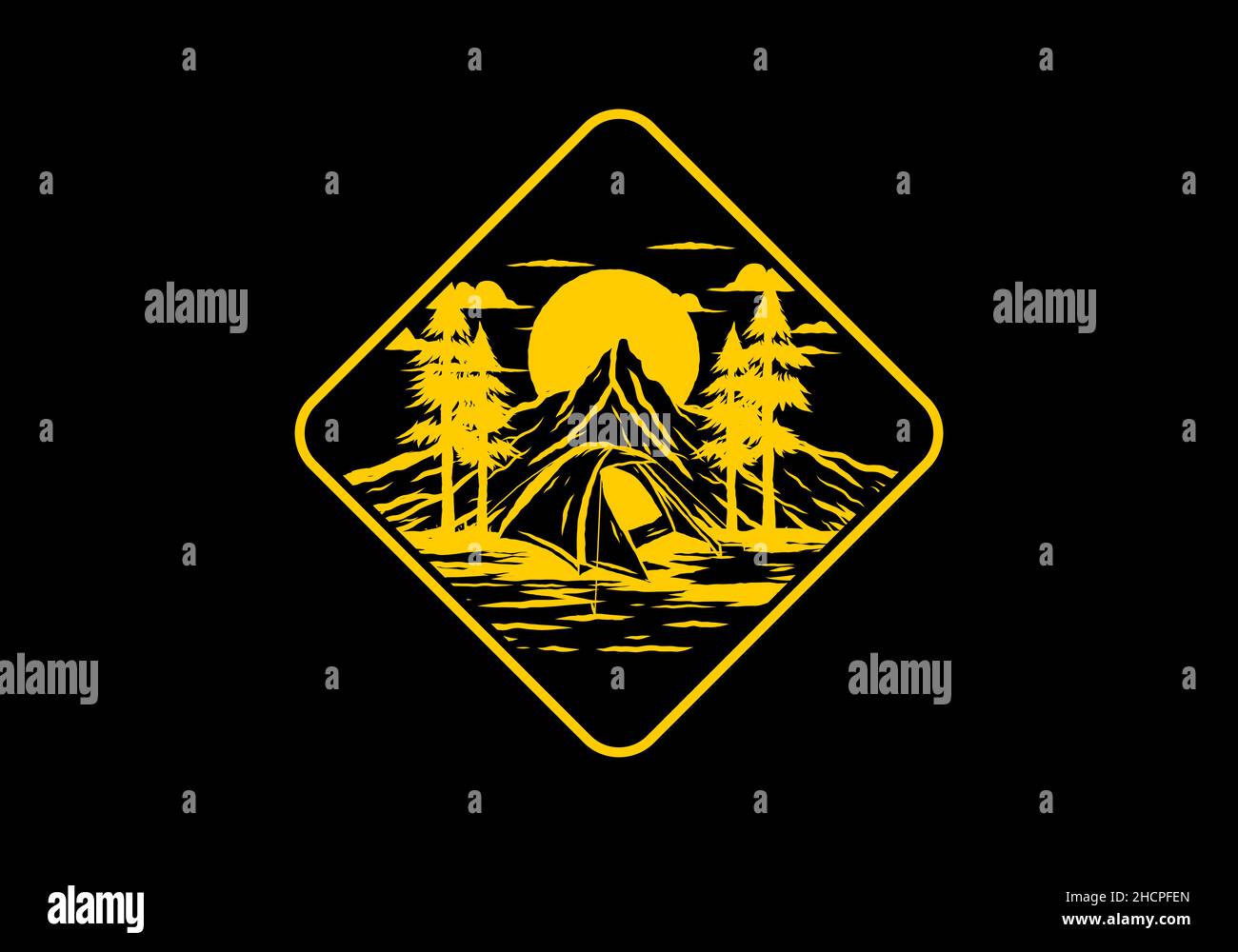 Mountain camping using dome tents design Stock Vector Image & Art - Alamy