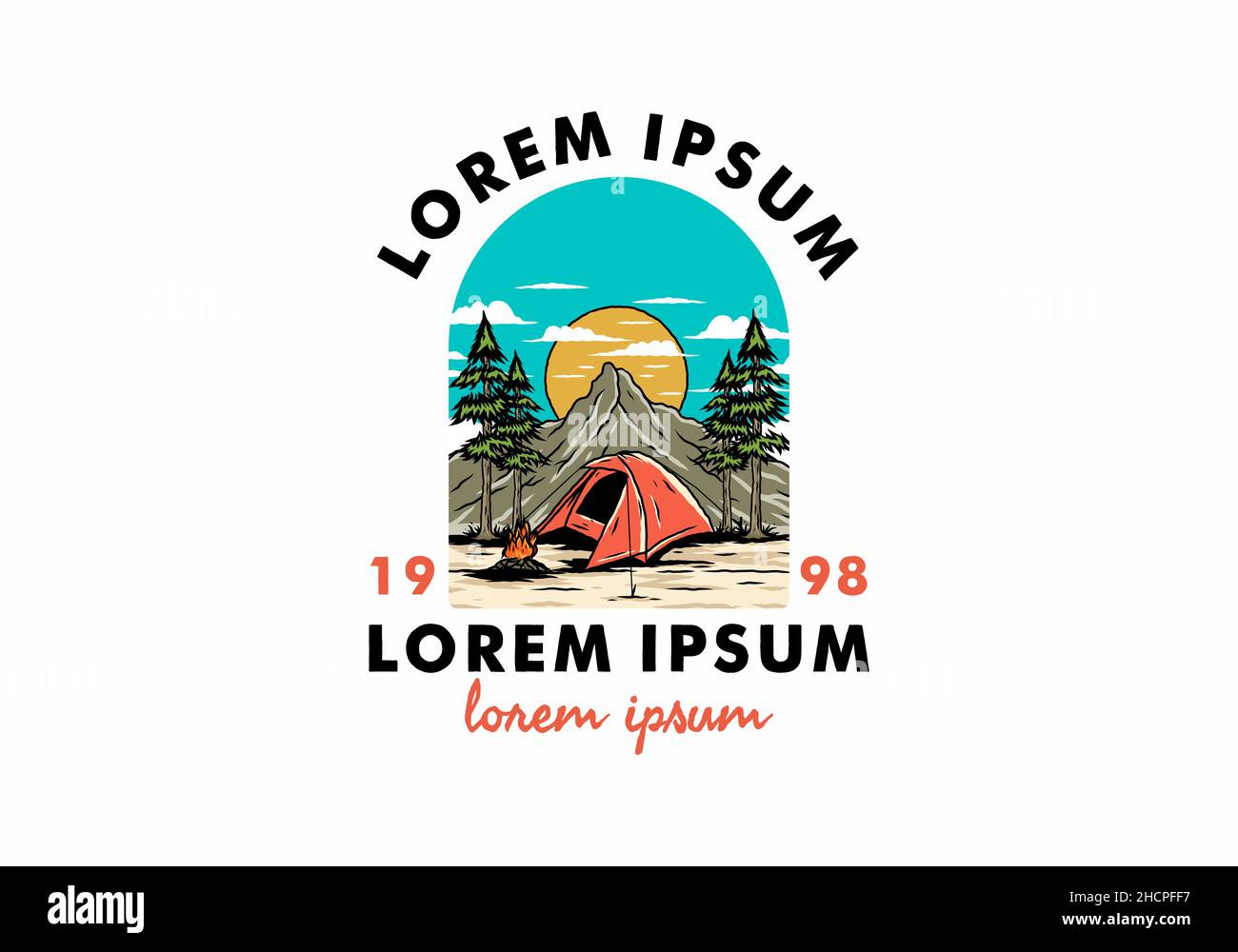Mountain camping using dome tents design Stock Vector Image & Art - Alamy