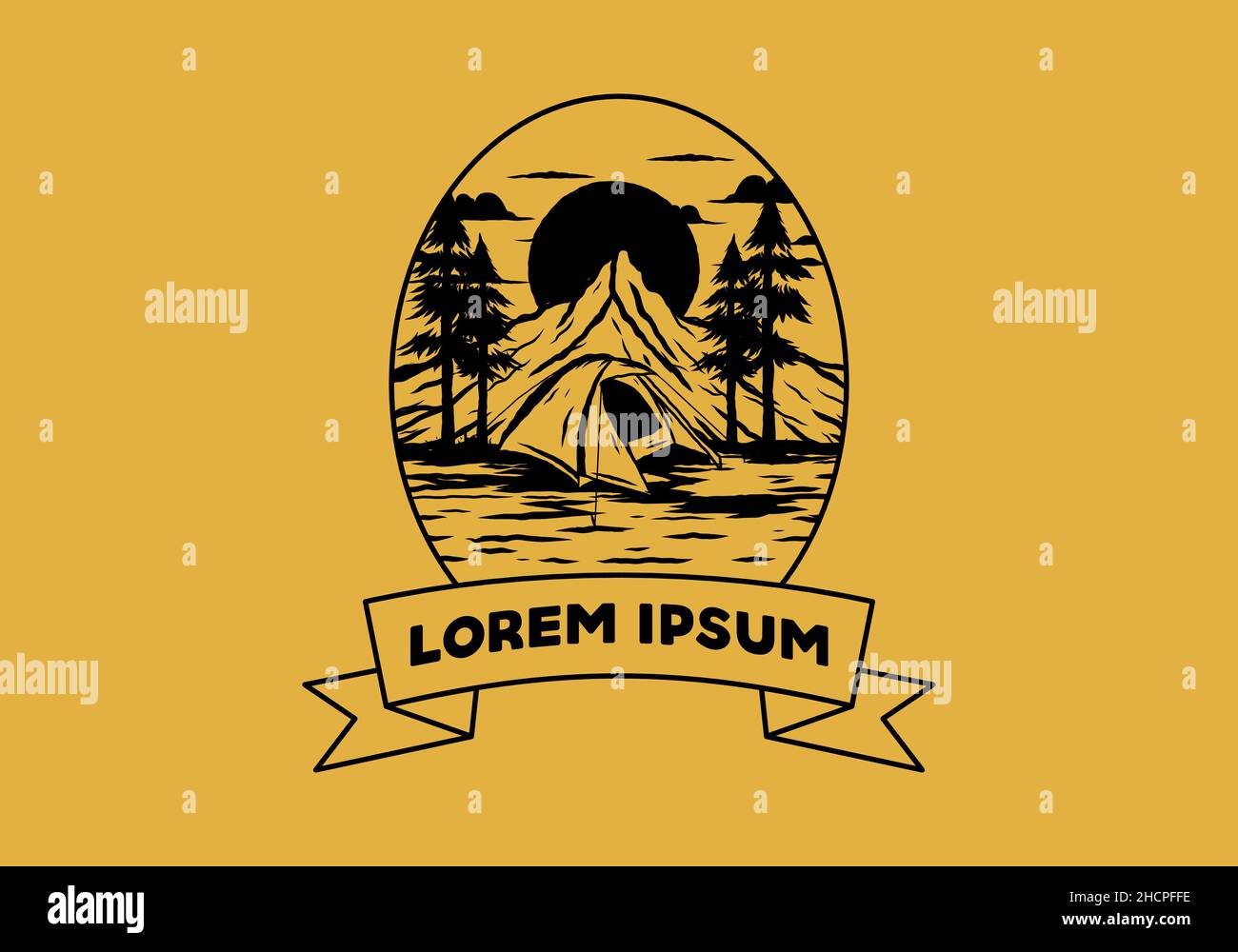 Mountain camping using dome tents design Stock Vector Image & Art - Alamy