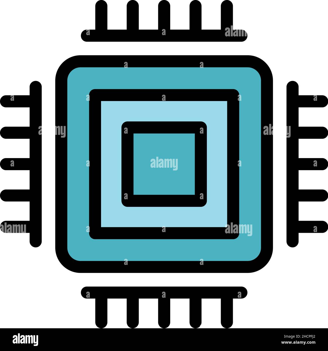 Customer data processor icon. Outline customer data processor vector ...