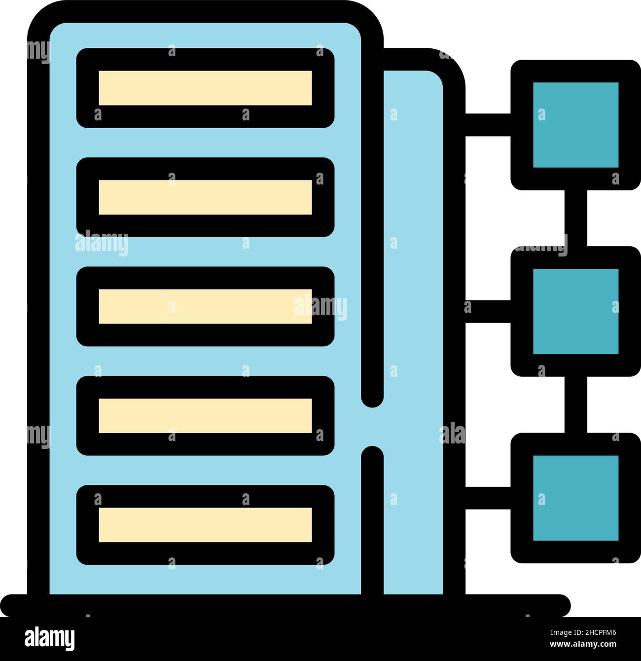 Customer database infrastructure icon. Outline customer database infrastructure vector icon color flat isolated Stock Vector