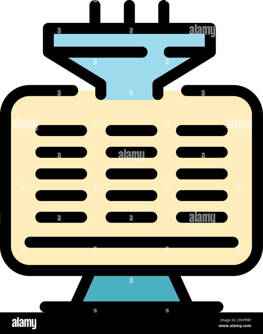 Filter database icon. Outline filter database vector icon color flat isolated Stock Vector
