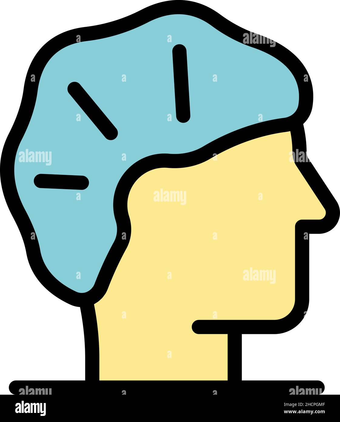 Head cover icon. Outline head cover vector icon color flat isolated