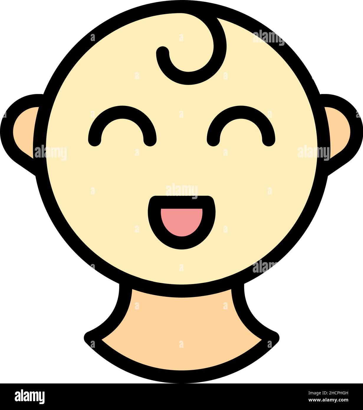 Little child icon. Outline little child vector icon color flat isolated ...