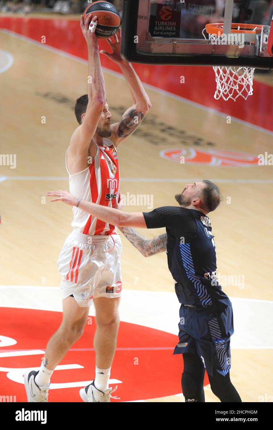 Ognjen Kuzmic, Red Star (Belgrade) vs. Zenit (Saint Petersburg). Euroleage Basketball 2021-22 Stock Photo