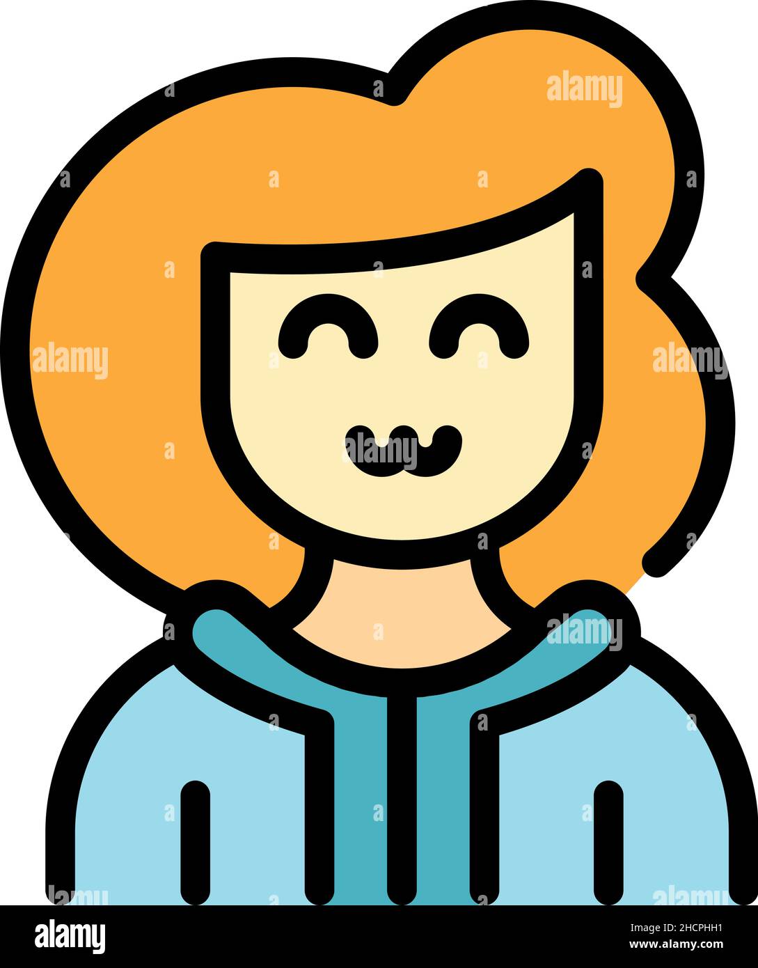 Daughter icon. Outline daughter vector icon color flat isolated Stock ...