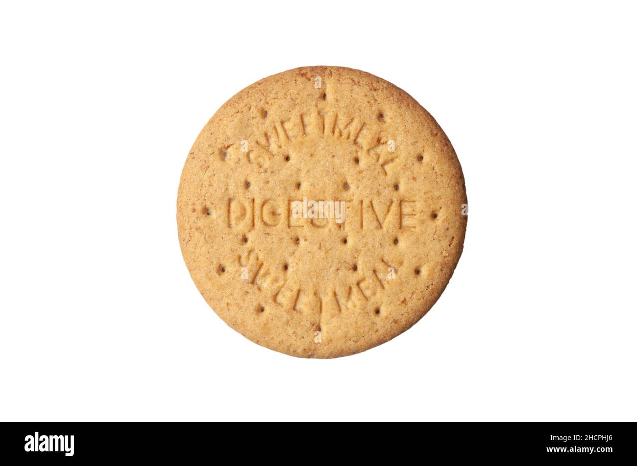 Digestive Biscuit on white background Stock Photo Alamy