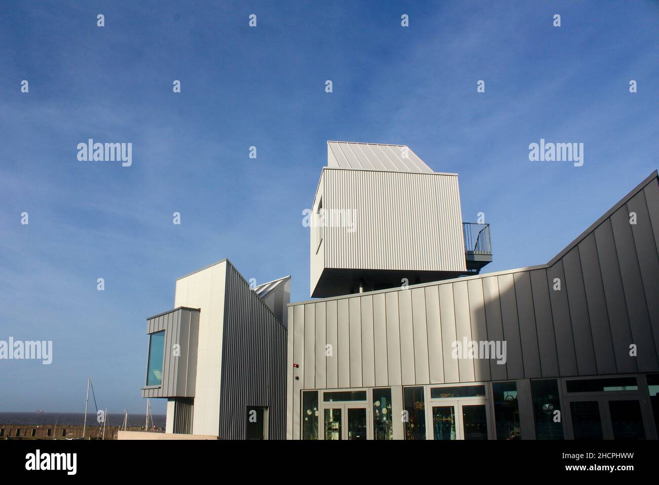 the modern design of watchet marina east quay somerset seaside town england uk Stock Photo