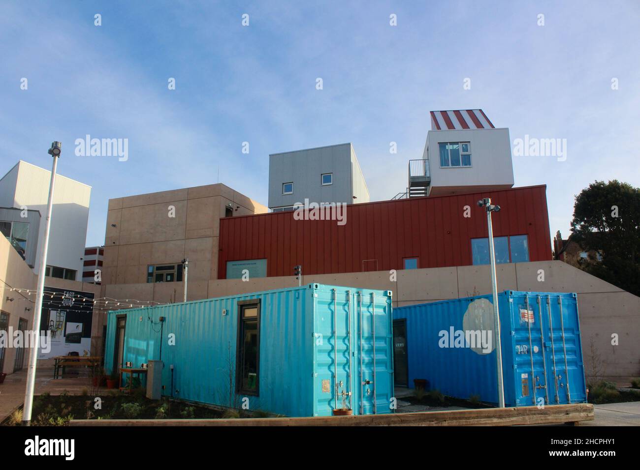 the modern design of watchet marina east quay somerset seaside town england uk Stock Photo