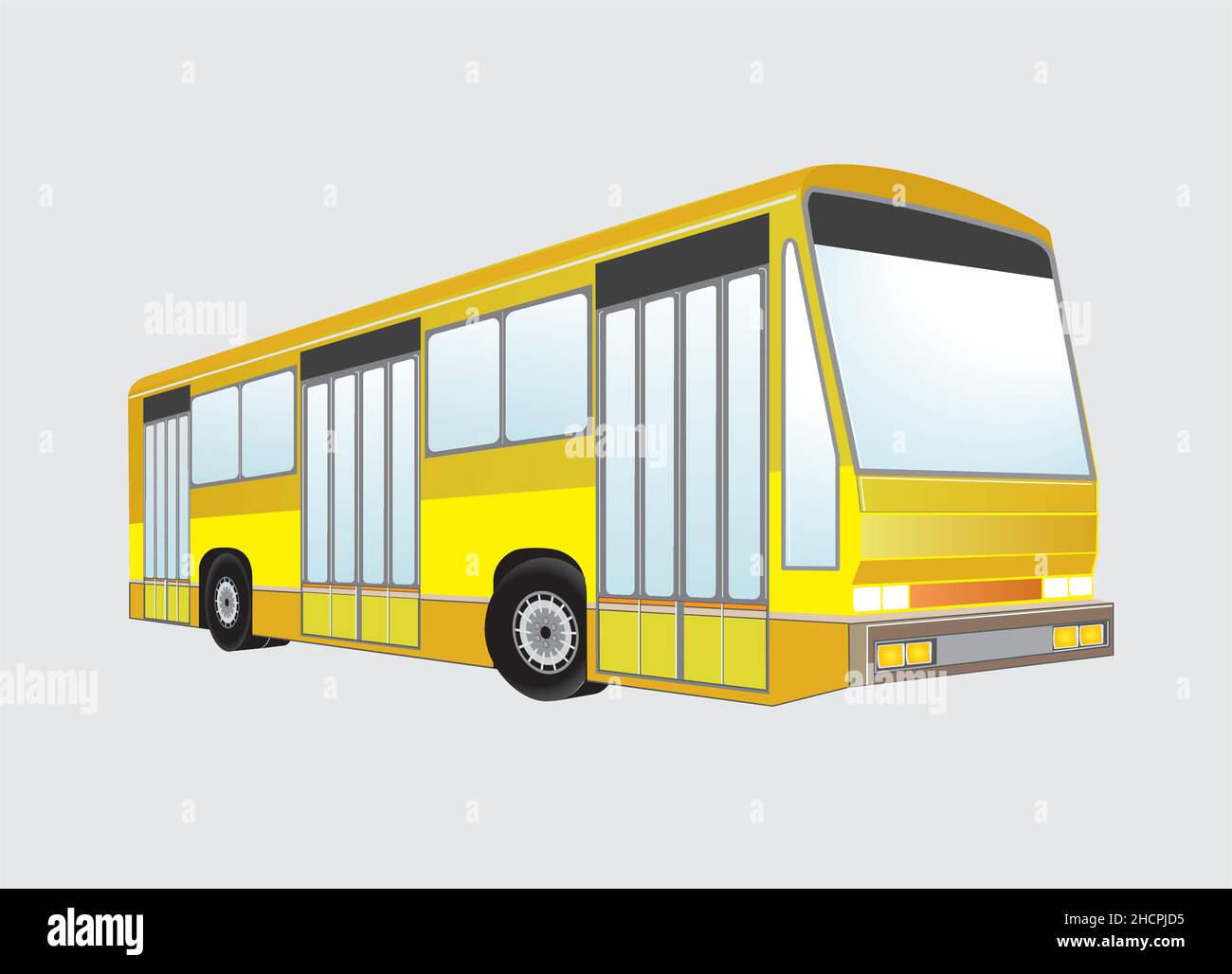 Yellow bus with no people. Vector illustration. EPS10. Stock Vector