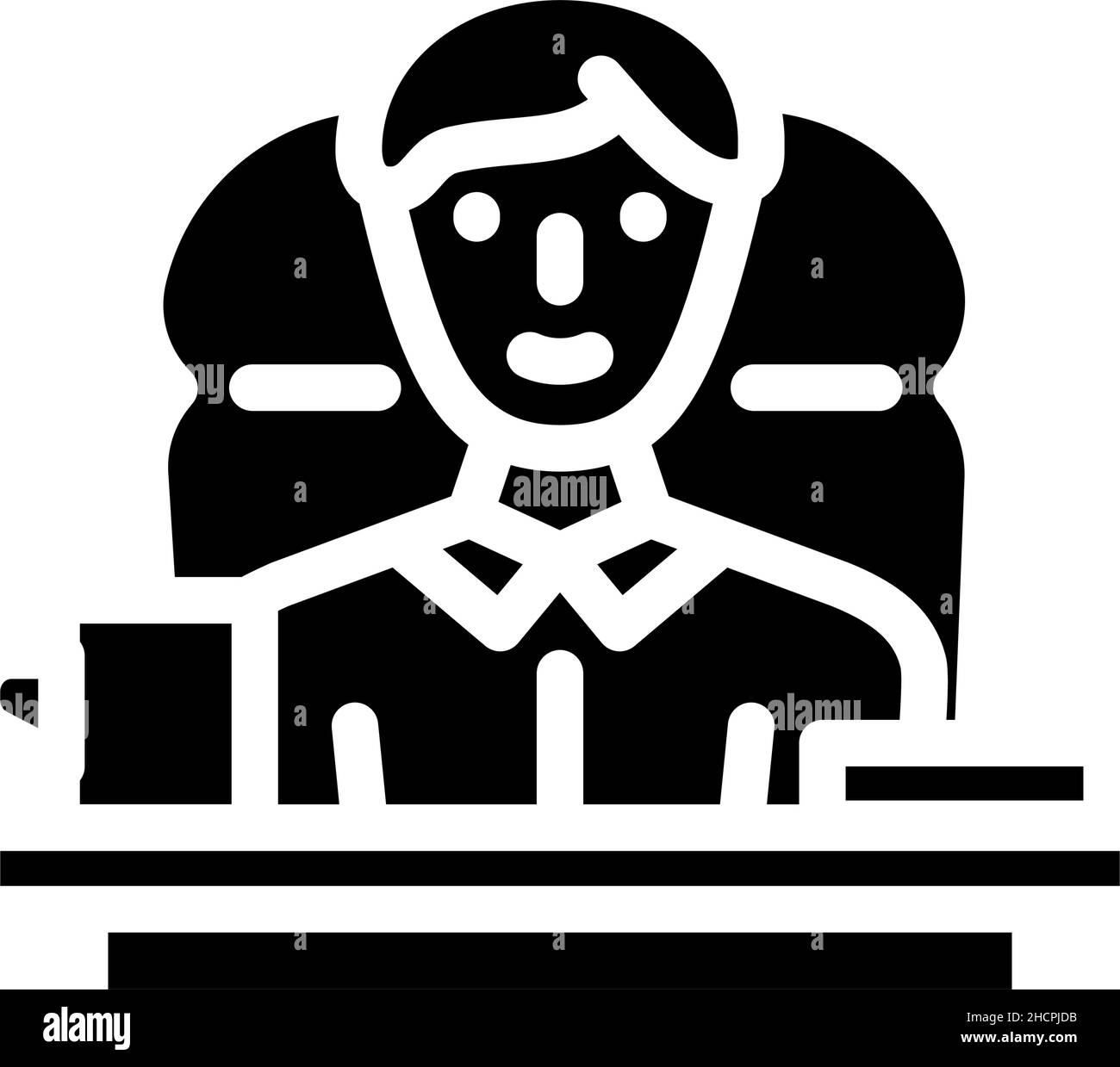 boss at office table glyph icon vector illustration Stock Vector Image ...