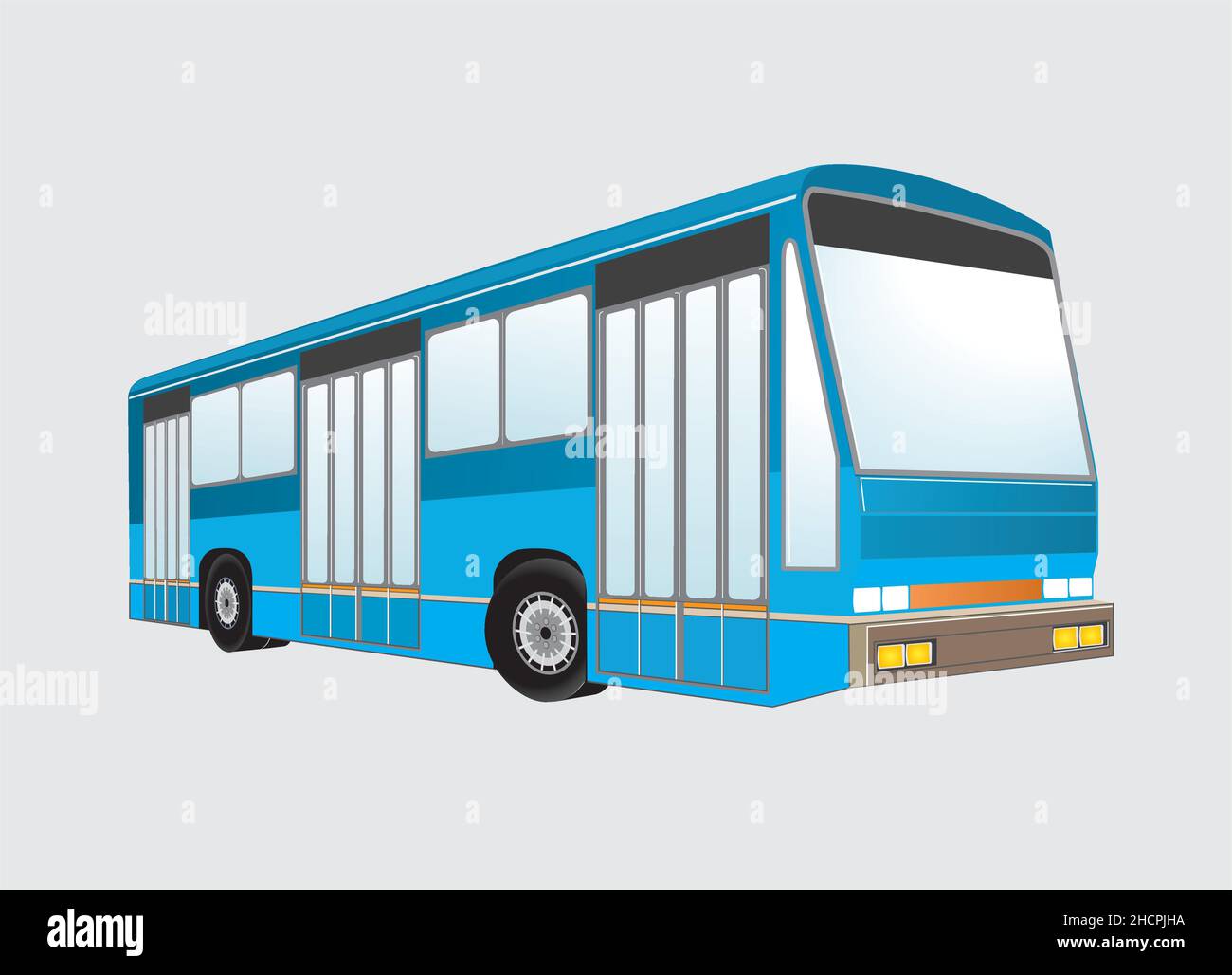 Blue bus with no people. Vector illustration. EPS10. Stock Vector