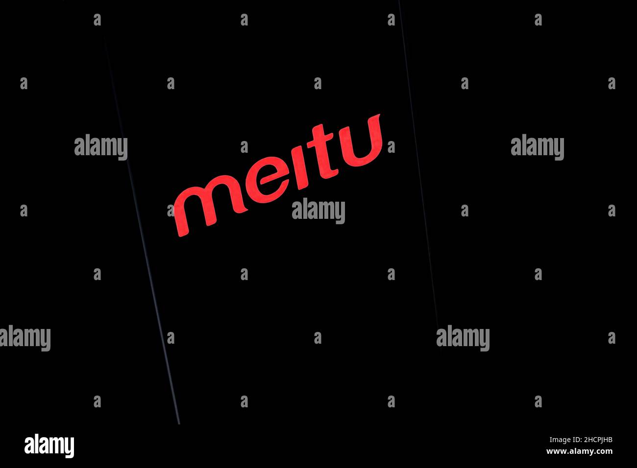 Editorial photo on Meitu theme.  Illustrative photo for news about Meitu - a Chinese technology company Stock Photo