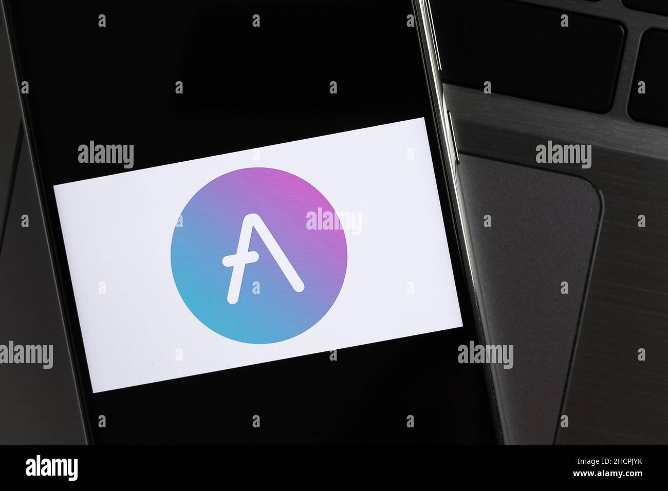 Aave (AAVE) editorial. Illustrative photo for news about Aave (AAVE) - a  cryptocurrency Stock Photo - Alamy