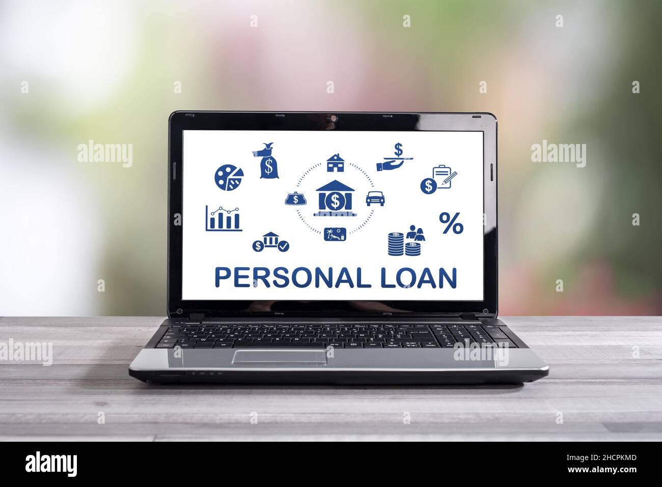 Personal loan concept shown on a laptop screen Stock Photo