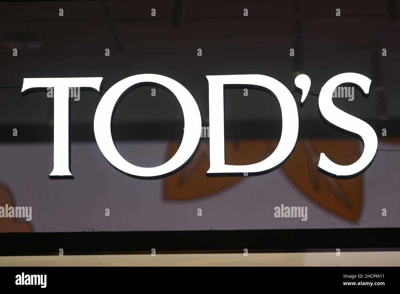 Milan, Italy - September 24, 2021: Tod's logo displayed on a facade of ...