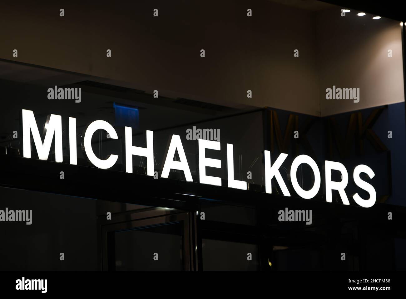 Logo of the Michael Kors Store on the Street of Milan in Italy