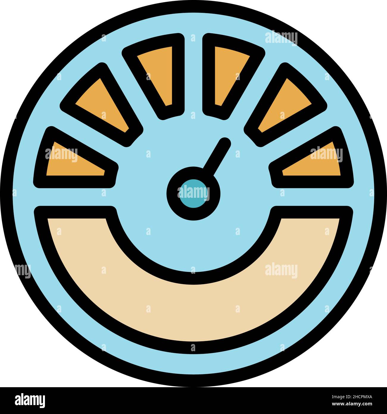 Car dashboard gauge icon. Outline car dashboard gauge vector icon color