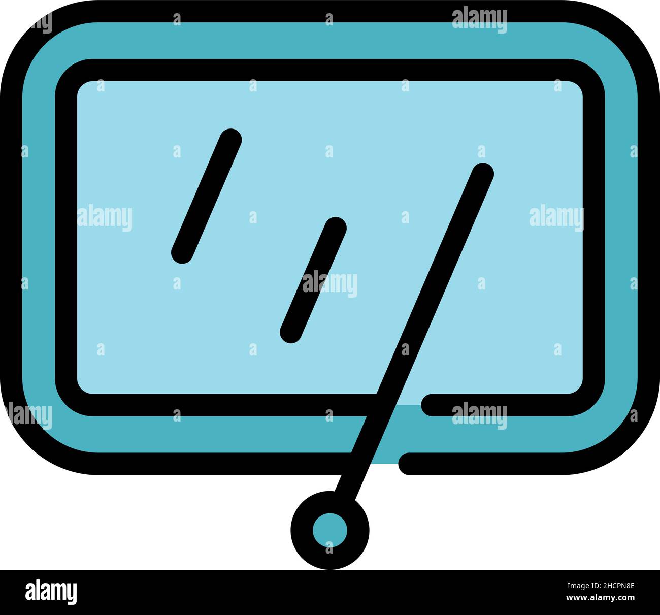 Back windshield car dashboard icon. Outline back windshield car