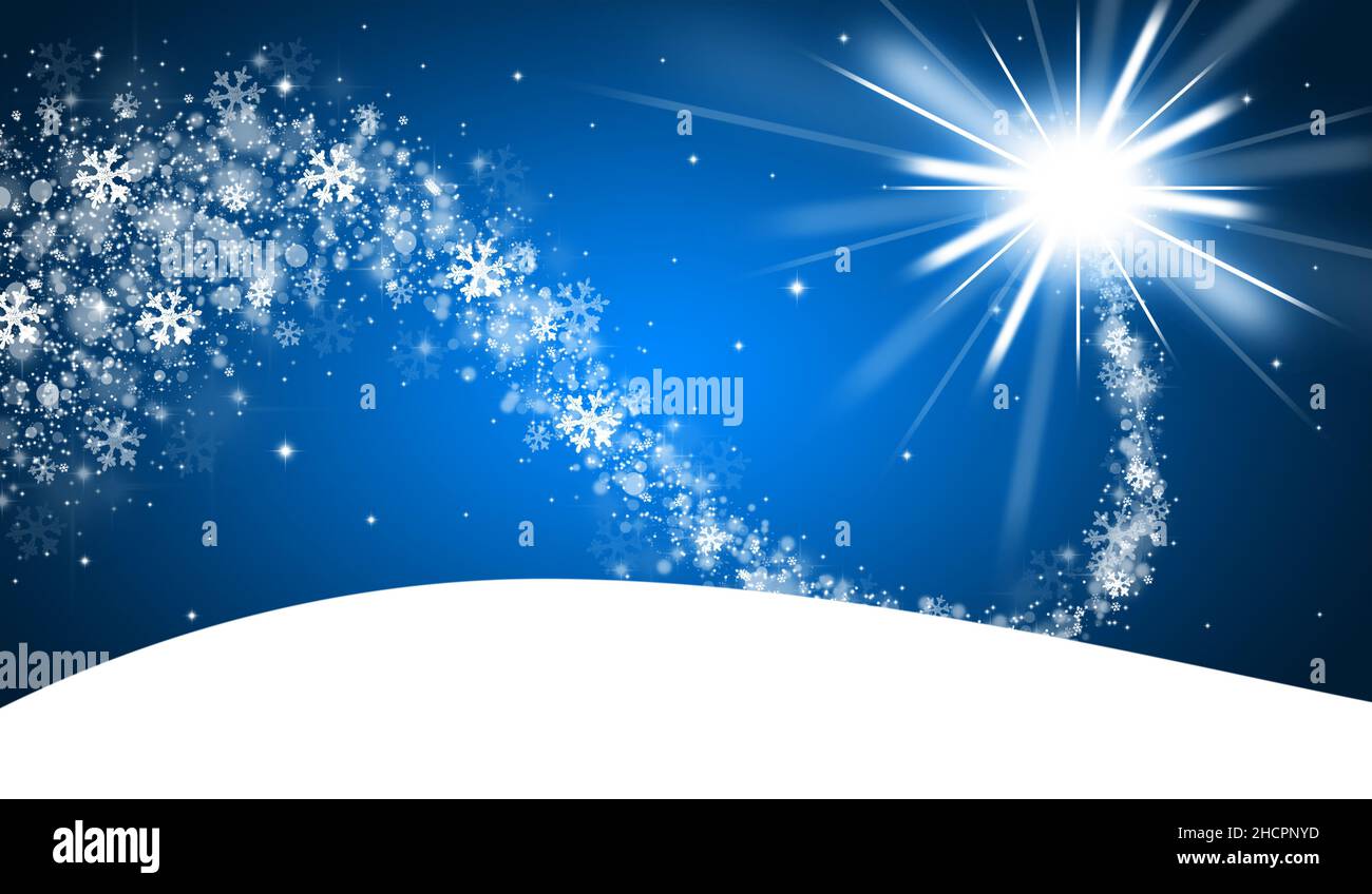 Blue christmas background with shooting star Stock Photo - Alamy