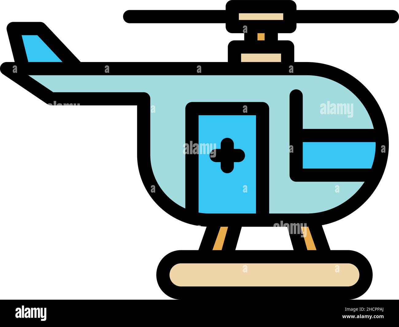 Guard rescue helicopter icon. Outline guard rescue helicopter vector ...