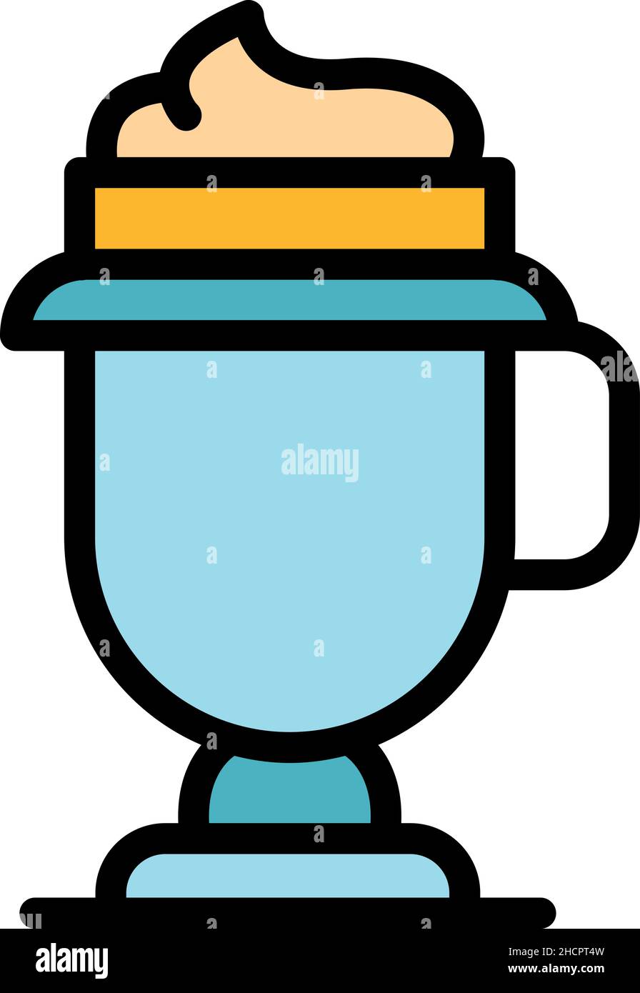 Matcha latte icon. Outline matcha latte vector icon color flat isolated ...
