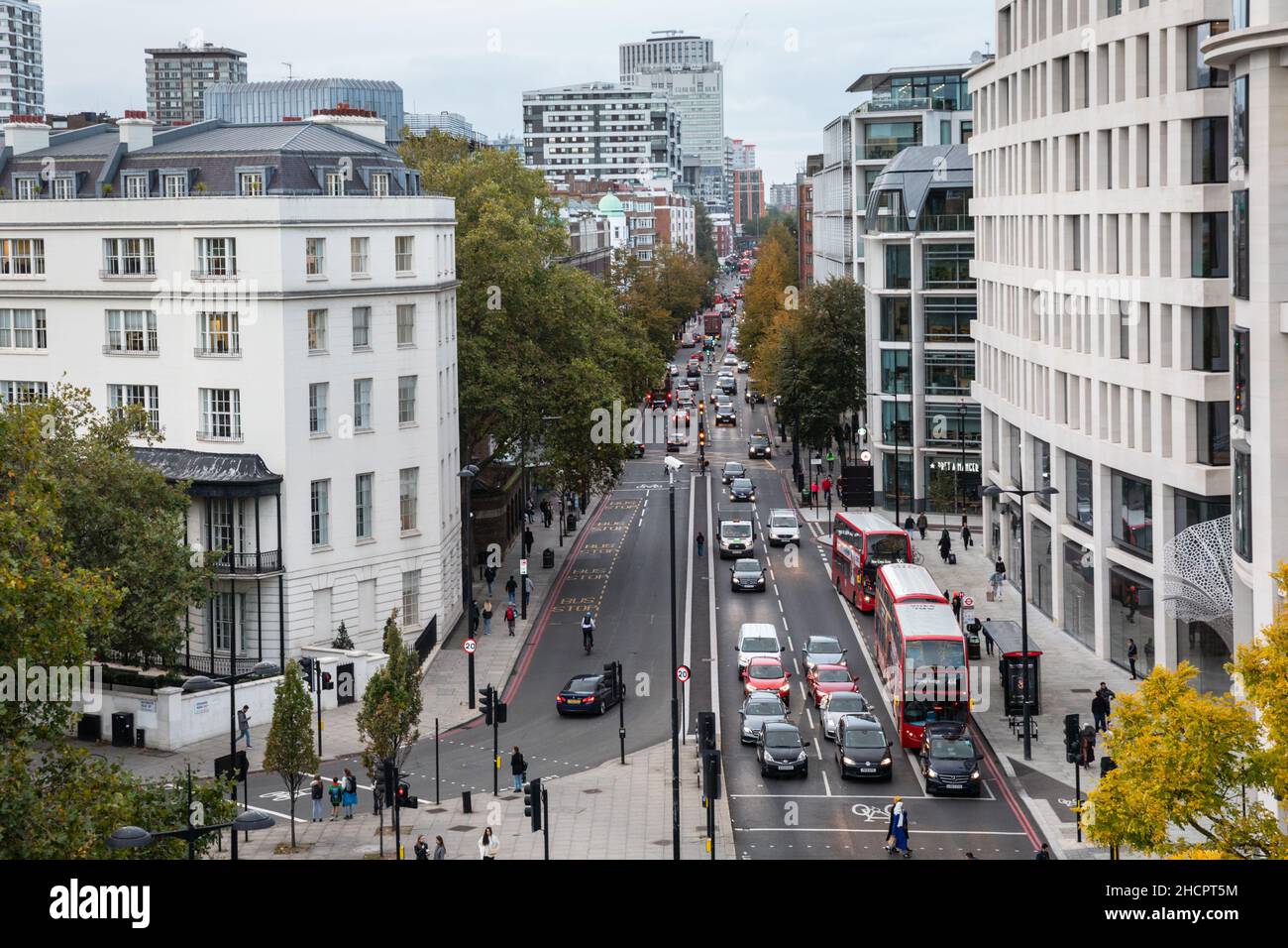 The A5 Edgeware Road at Marble Arch in central London, England, United