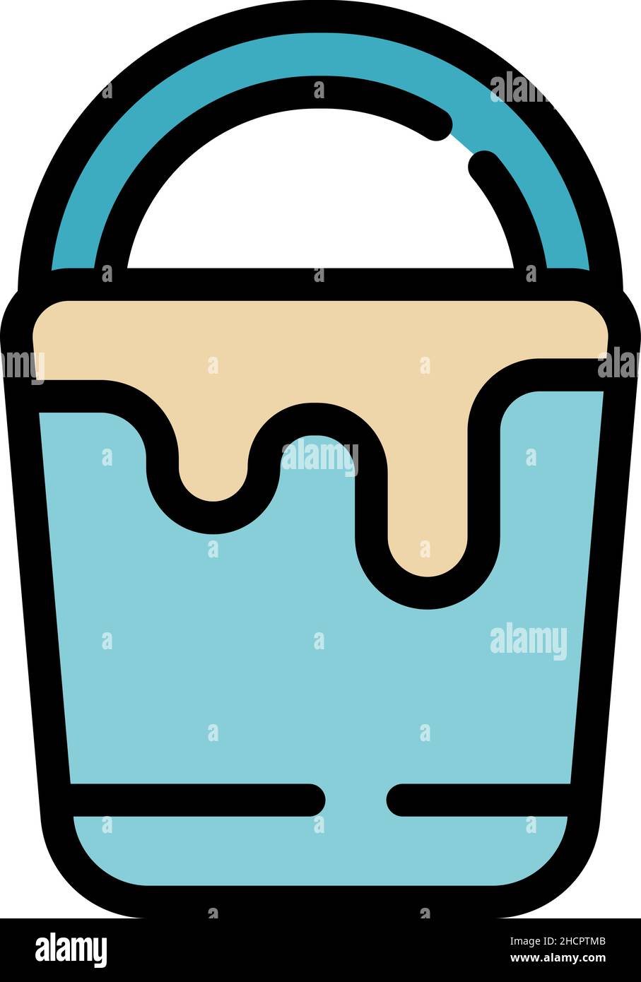 Construction bucket icon. Outline construction bucket vector icon color ...
