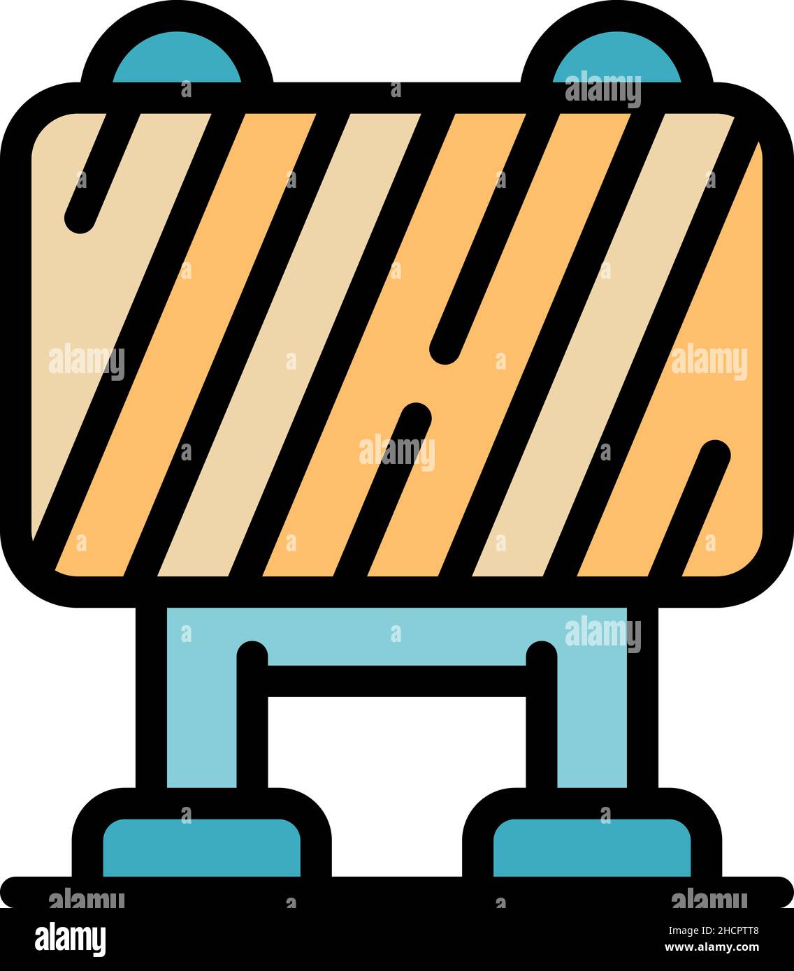 Stop road barrier icon. Outline stop road barrier vector icon color ...