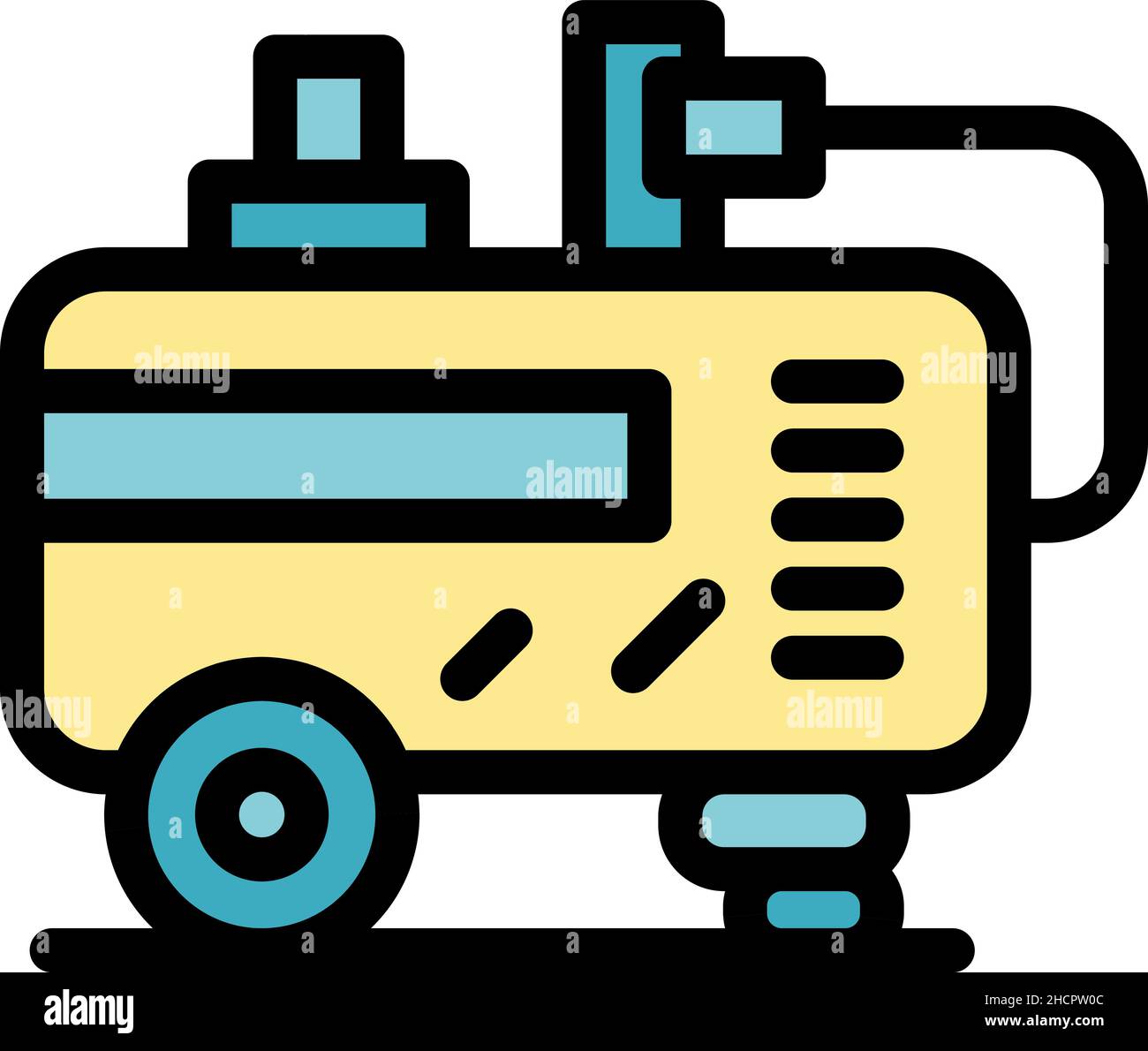 Garage compressor icon. Outline garage compressor vector icon color flat isolated Stock Vector