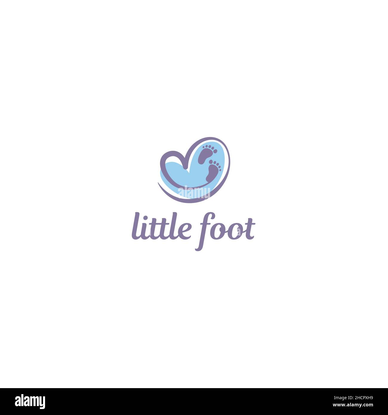 Minimalist design simple LITTLE FOOT logo design Stock Vector