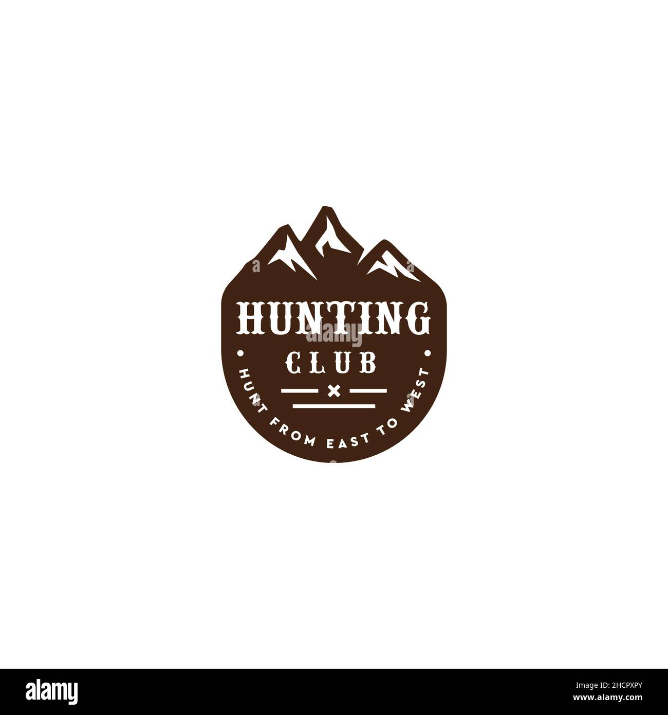 Minimalist design HUNTING CLUB trip logo design Stock Vector