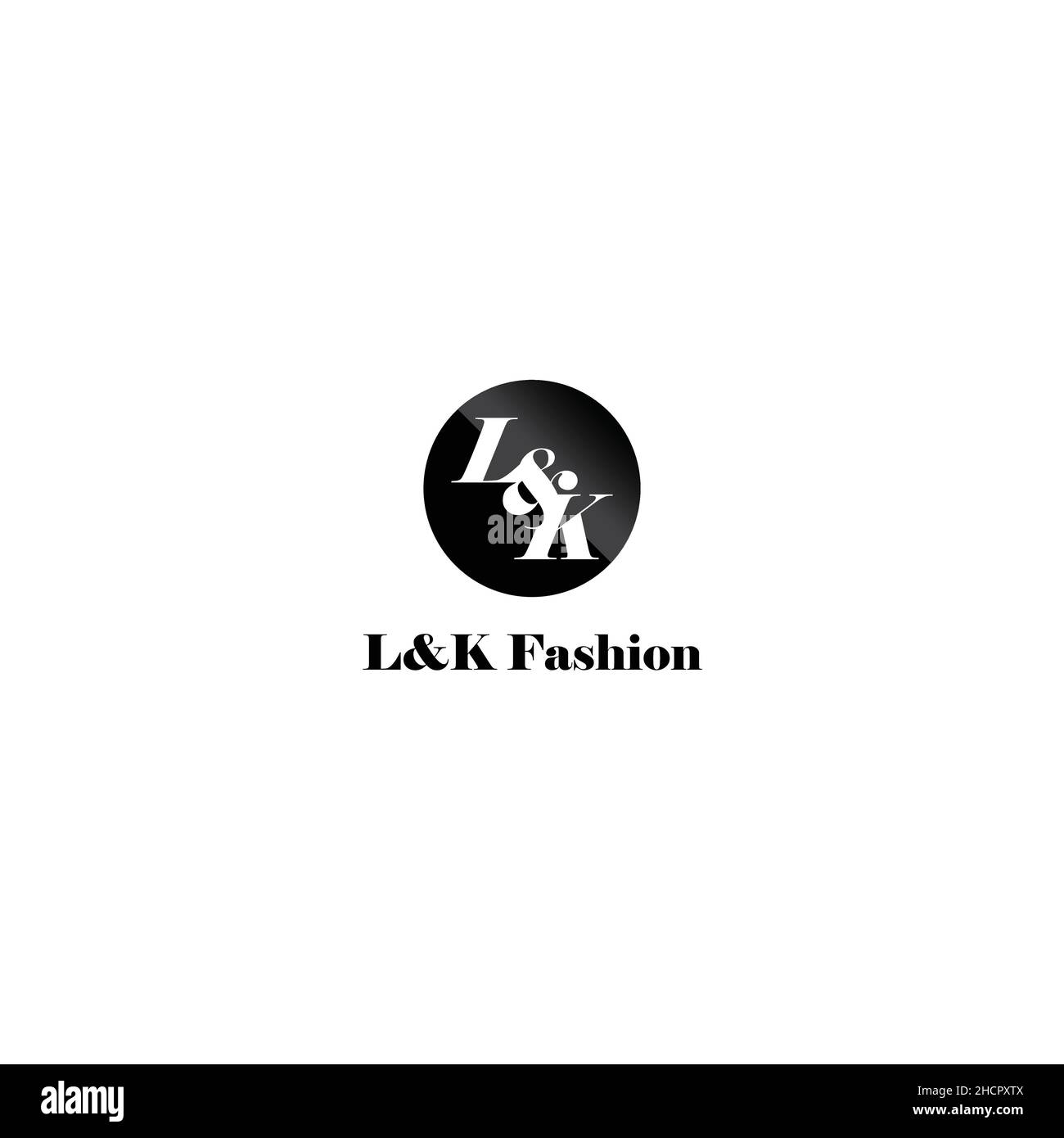 Simple flat initial LK L and K Fashion logo design Stock Vector Image