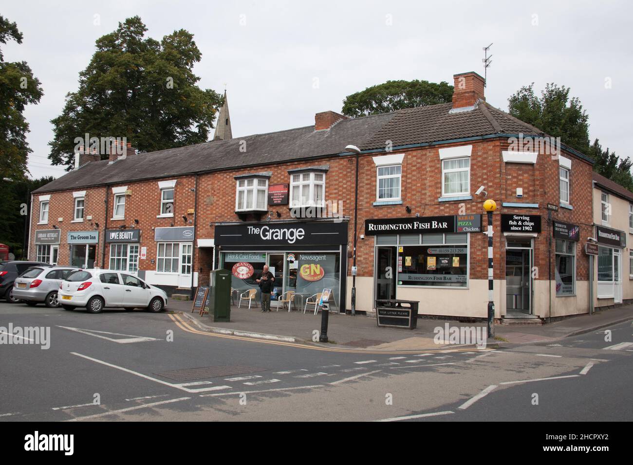 A row of shops in Ruddington, Nottinghamshire in the UK Stock Photo