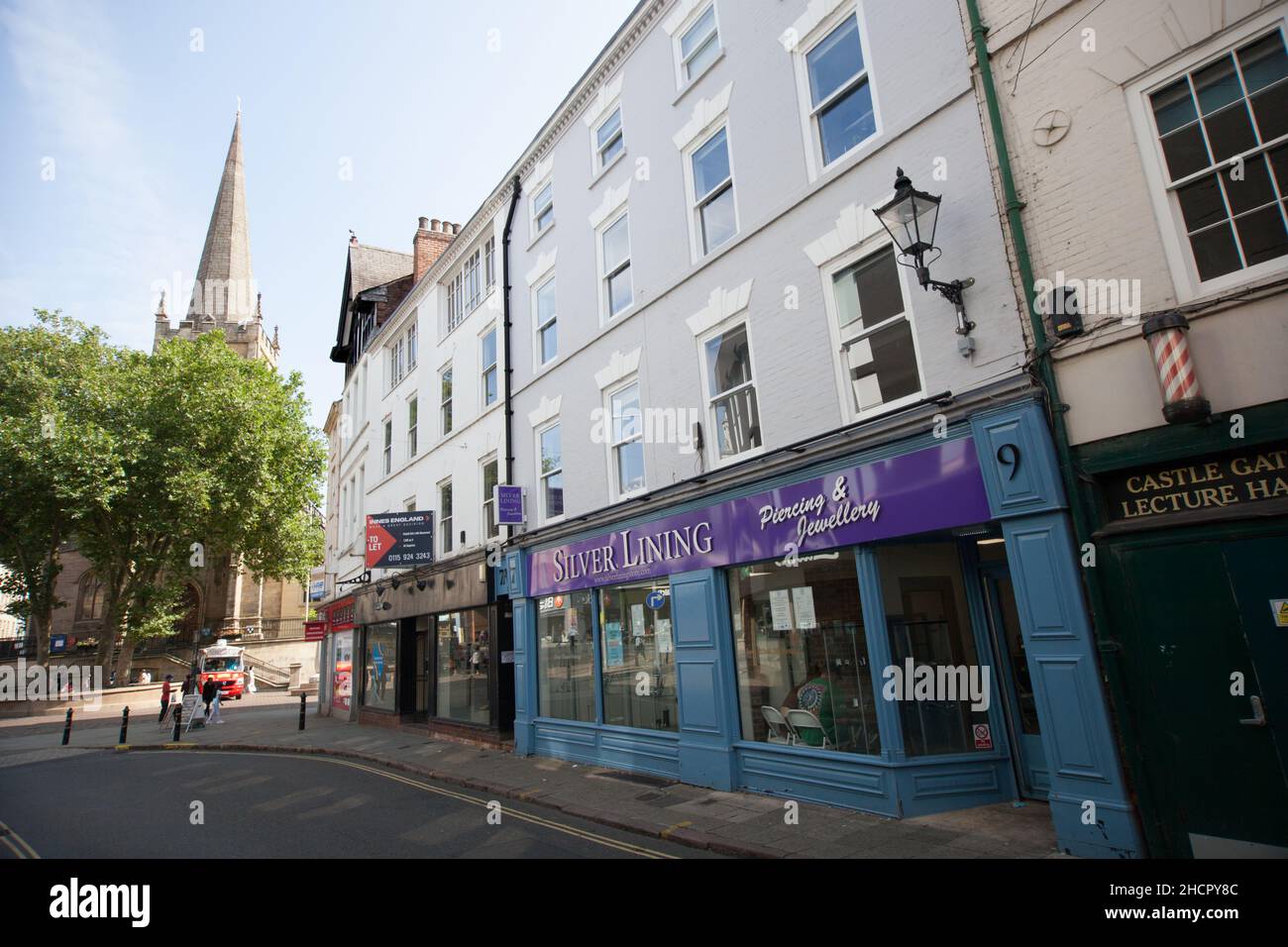 Views of shops on Hounds Gate in Nottingham in the UK Stock Photo Alamy