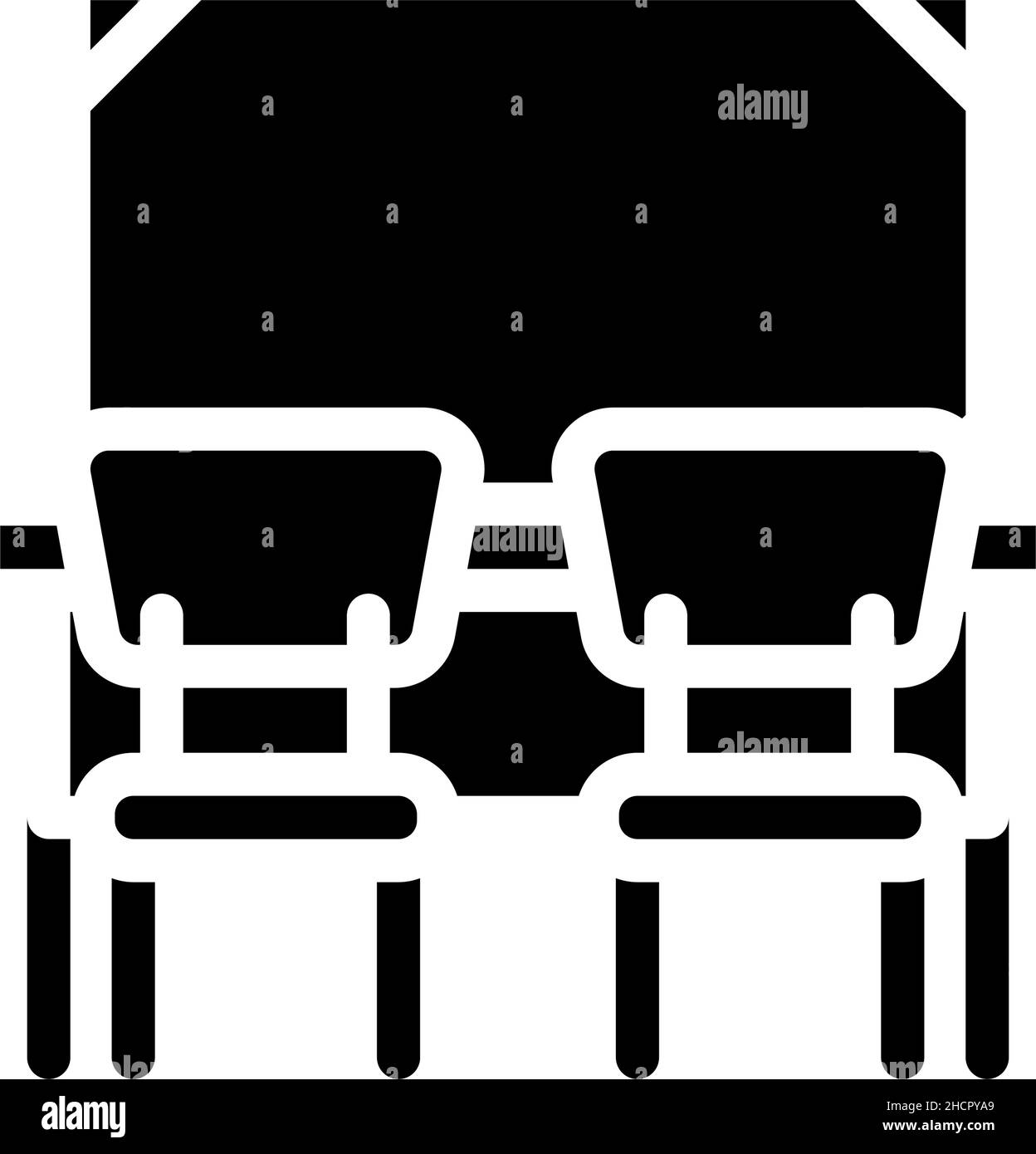 classroom with desk and chair glyph icon vector illustration Stock ...