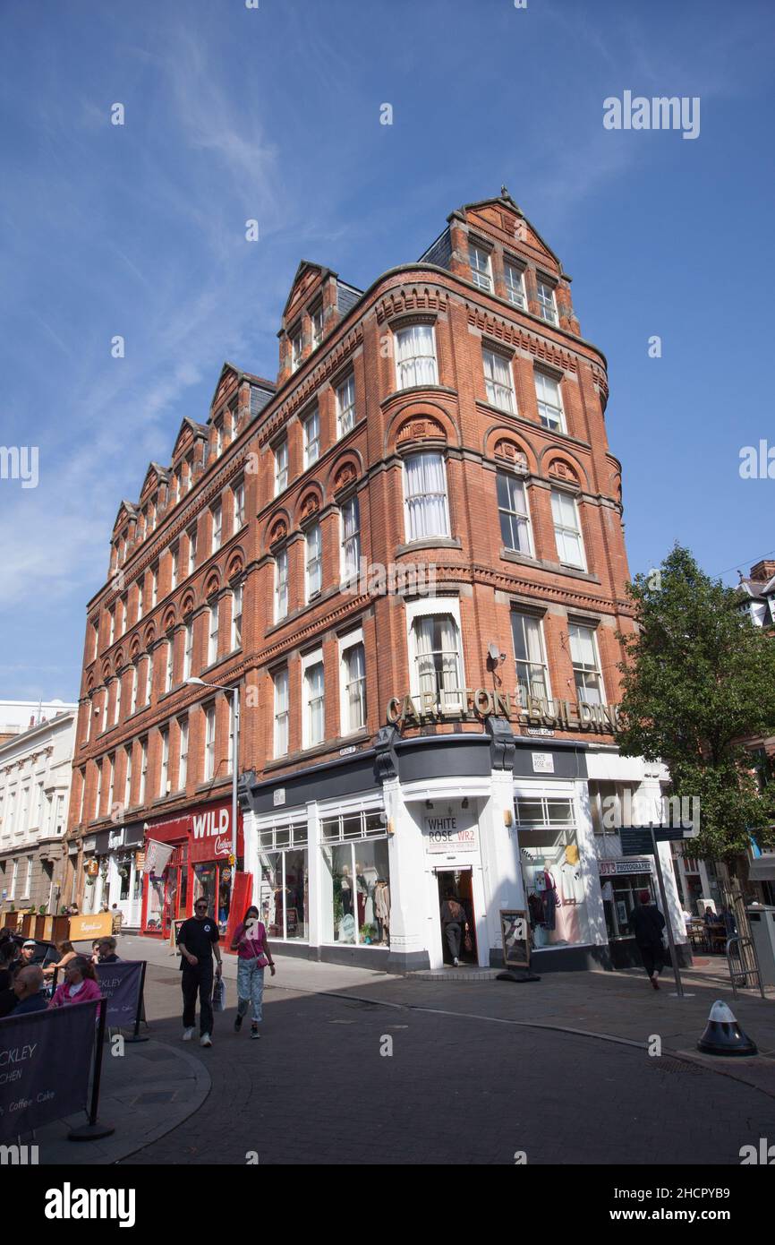 Views of Broad Street and The Carlton Building in Nottingham in the UK ...