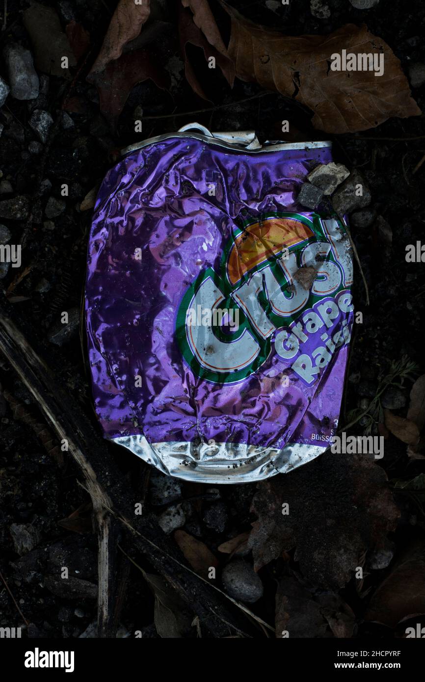 A grape crushed crush pop can Stock Photo Alamy