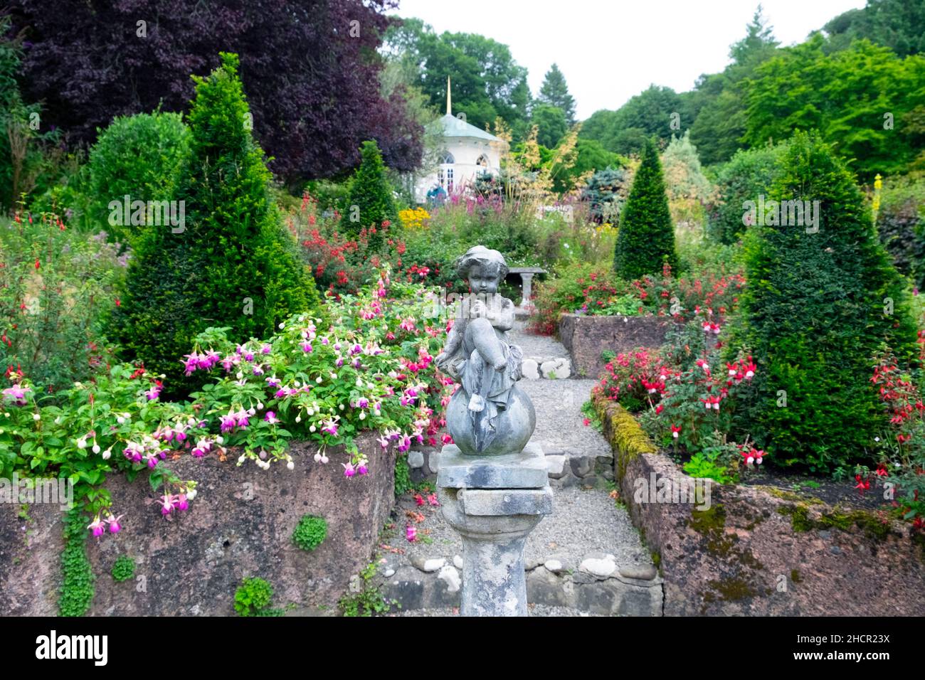 Walled garden in late summer August at Colby Woodland Gardens Amroth Pembrokeshire Great Britain UK   KATHY DEWITT Stock Photo