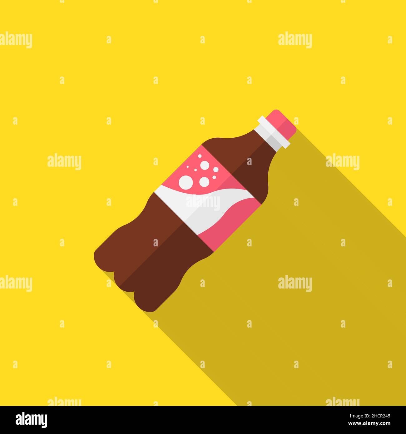 Soft drink vector icon, flat design, long shadow Stock Vector