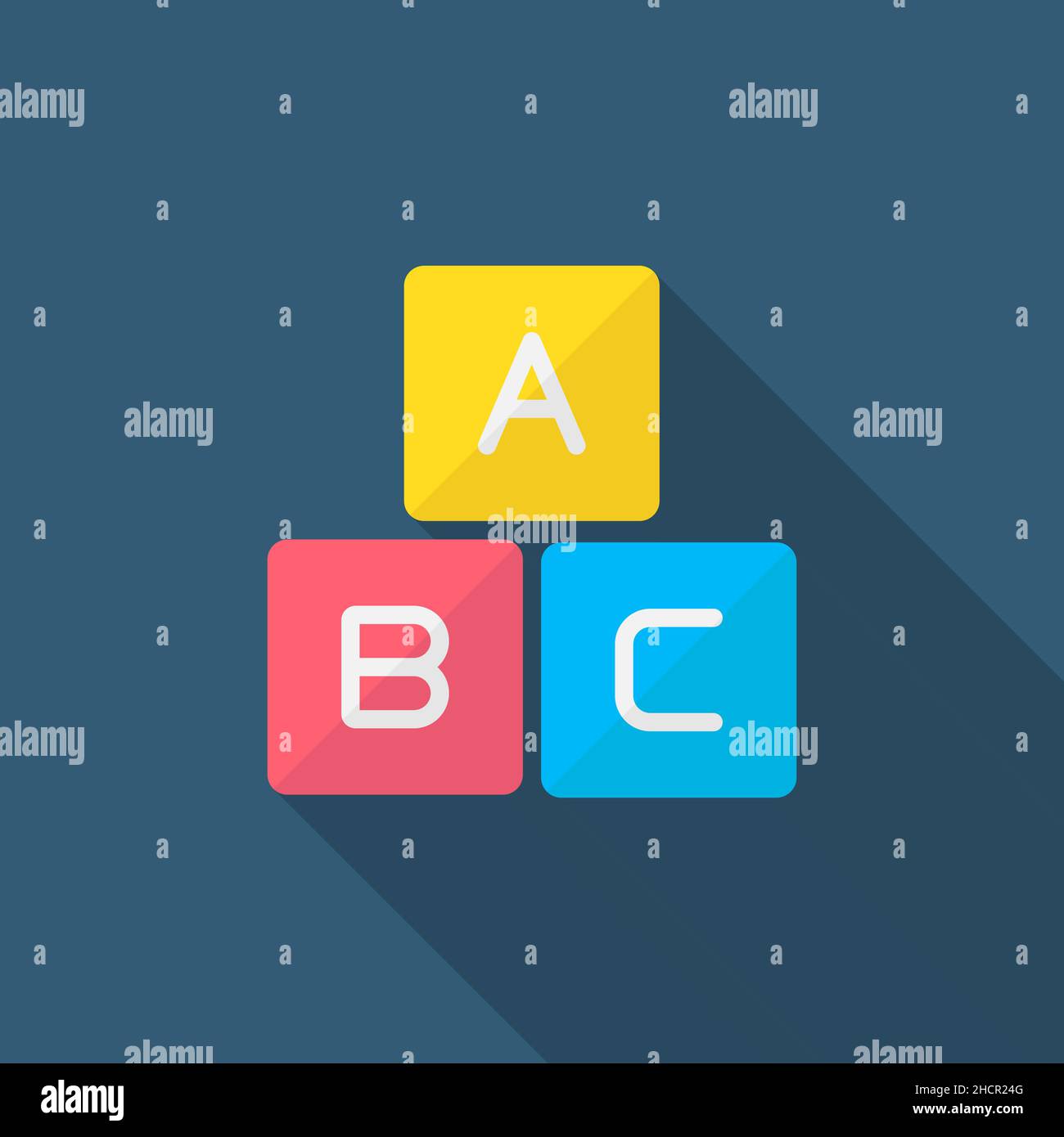 Learn vector icon education, flat design, long shadow Stock Vector