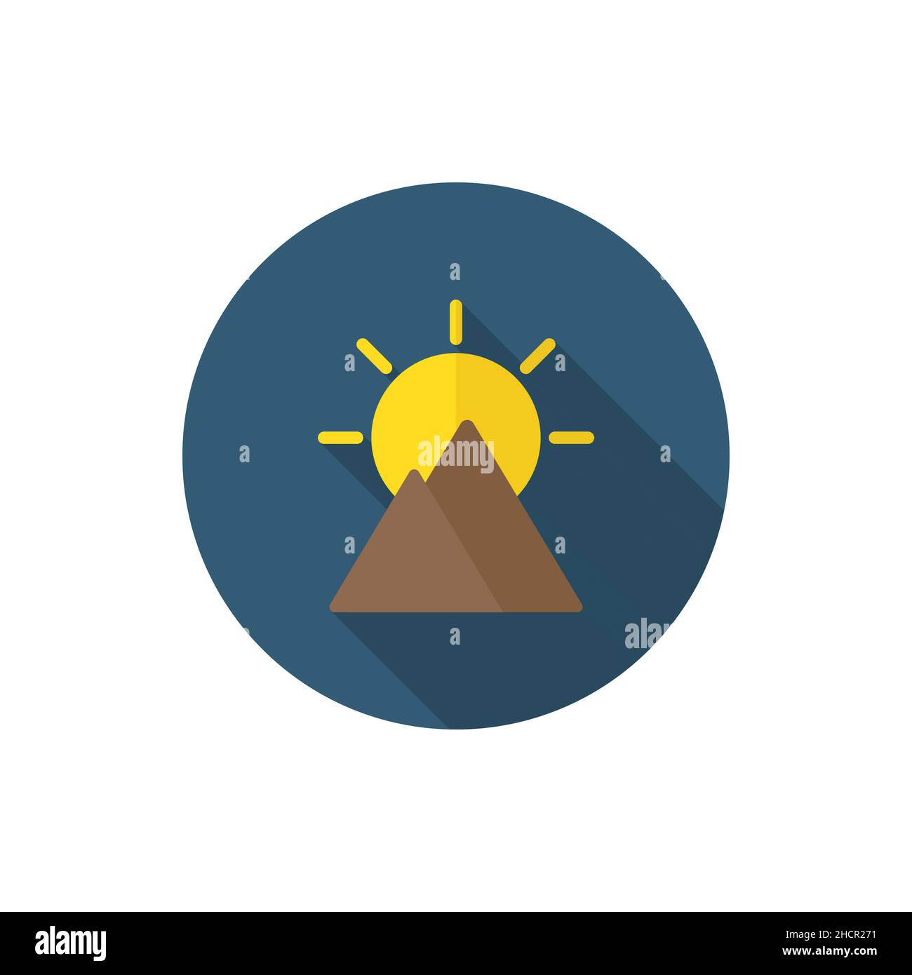 Landscape nature vector icon, flat design, long shadow Stock Vector