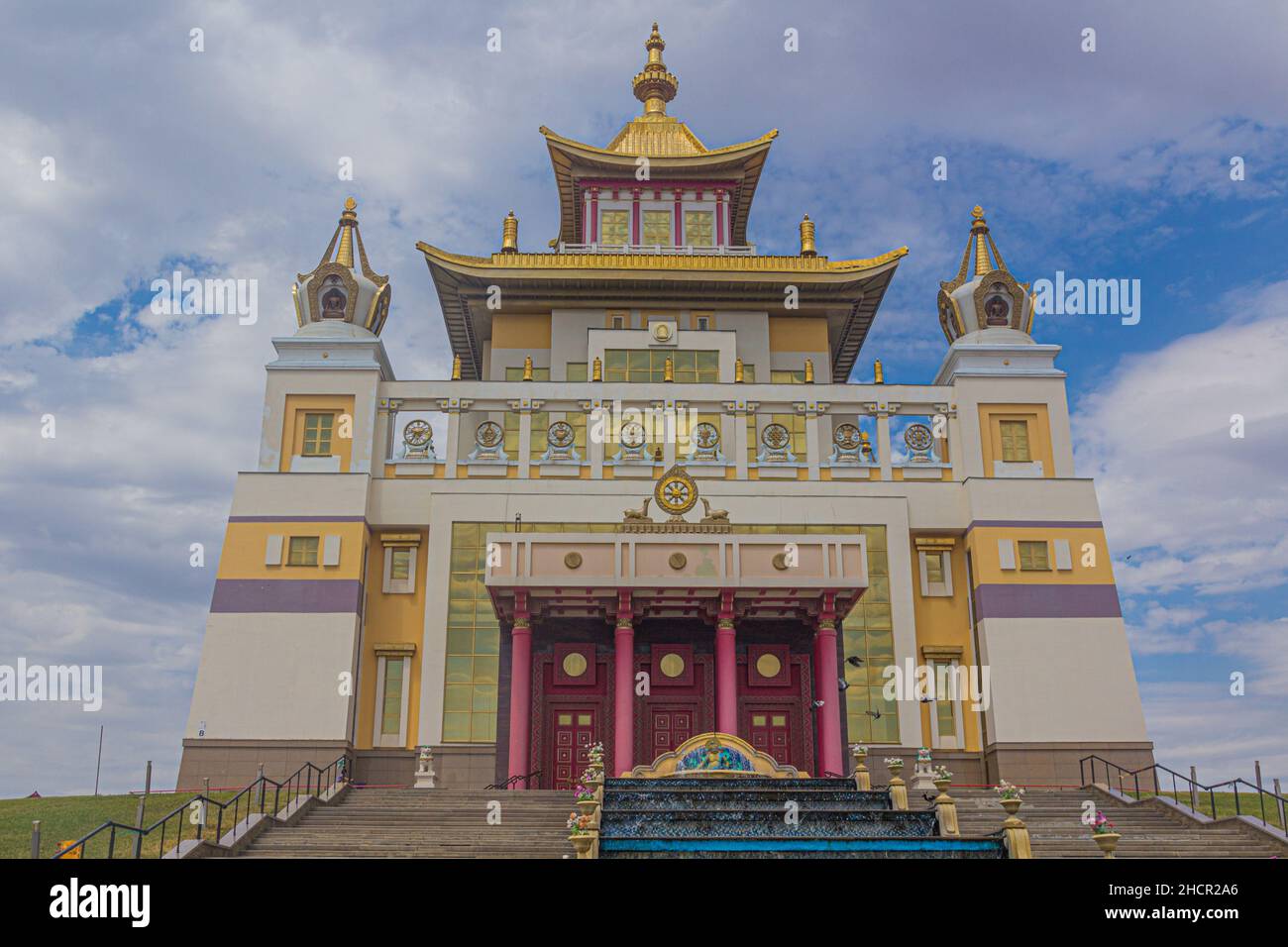 Buddhist temple complex The Golden Abode of the Buddha Shakyamuni in Elista, Russia Stock Photo