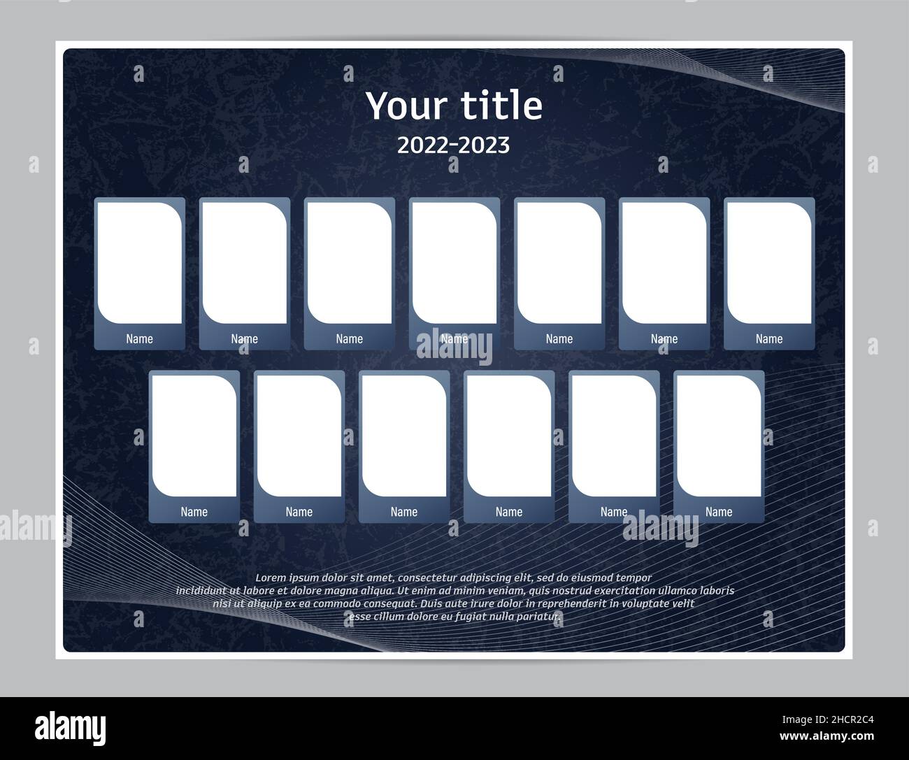 Photo frame mosaic collage template on abstract textured dark blue