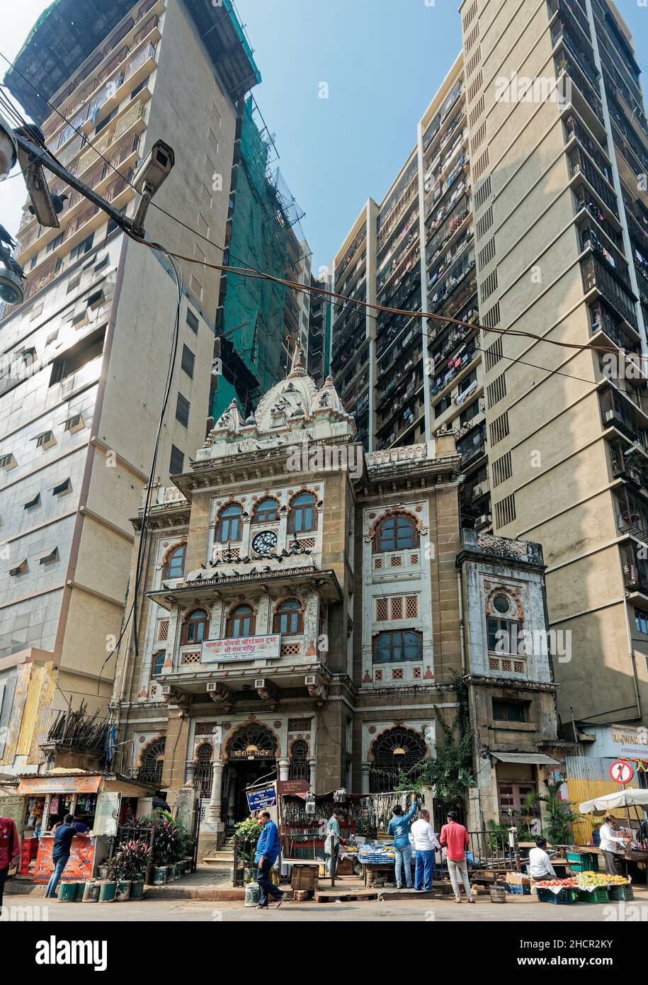 12 25 2021 Shri Ram Mandir temple Bhuleshwar Road Kabutarkhana  Bombay , Mumbai , Maharashtra , India Stock Photo