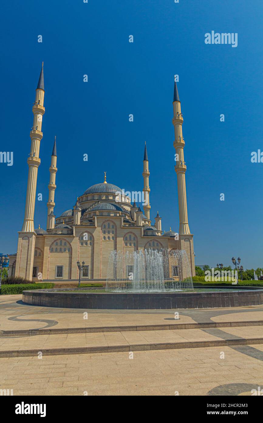 Akhmad Kadyrov Mosque officially known as The Heart of Chechnya in Grozny, Russia Stock Photo