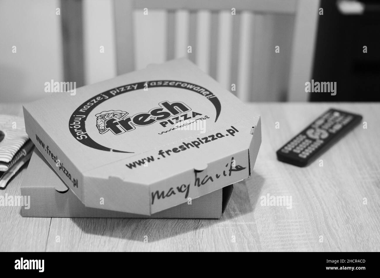 Hot And Fresh Pizza Concept. Stack Of Pizza Boxes With Fresh 3D