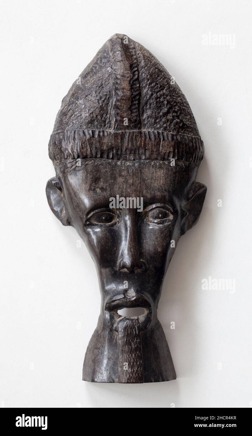 Hand Carved African Tribal Art Figure Head Stock Photo