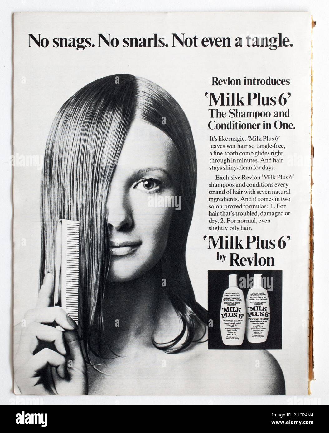 Advertising Page from 1970s edition of Cosmopolitan Magazine Stock Photo
