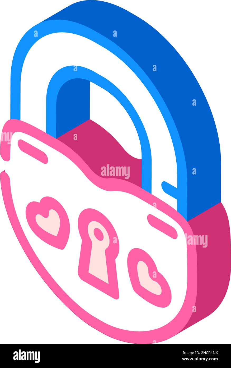 lock for love couple isometric icon vector illustration Stock Vector ...